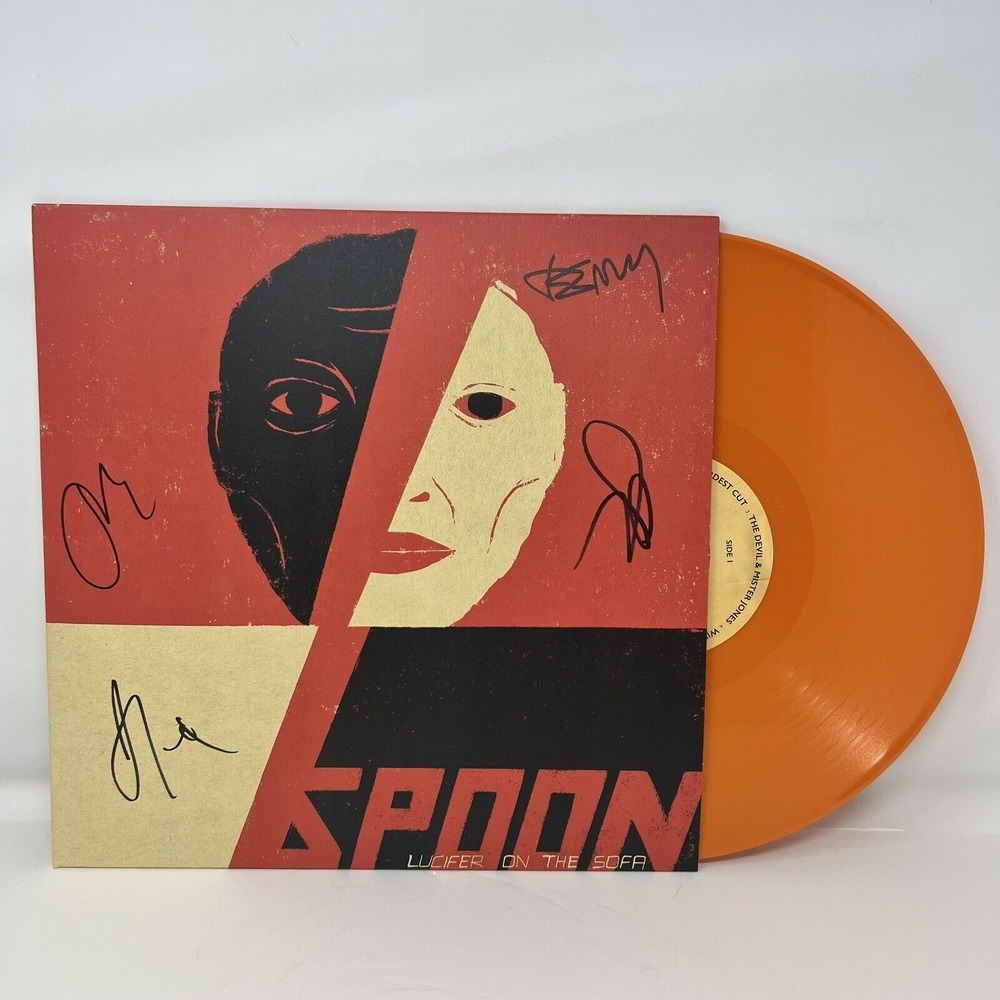 AUTOGRAPHED SIGNED Spoon Lucifer on the Sofa Opaque Orange Vinyl LP